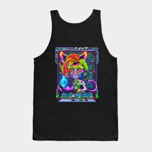 Cybercat hold an Ethereum BoRGToPiA 010 Tank Top